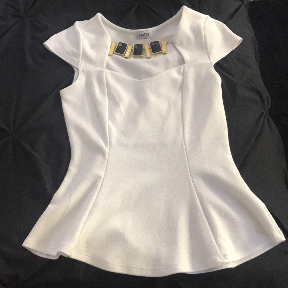White Peplum Top